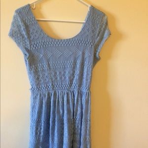 Charlotte Russe light blue lace skater dress